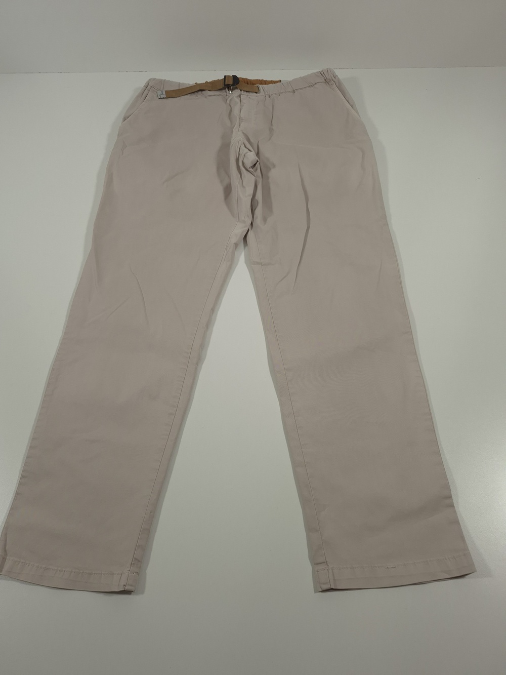 WhiteSand Pants Mens 38x31 Beige Chino Elastic Waist Belted Made In Italy Casual